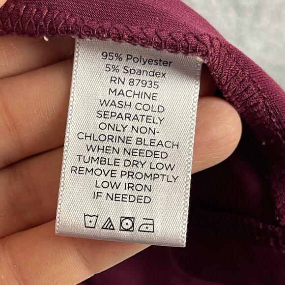 Susan Graver Liquid Knit Cardigan Womens 1X Burgundy 3/4 Sleeve Open Stretch - Picture 7 of 12